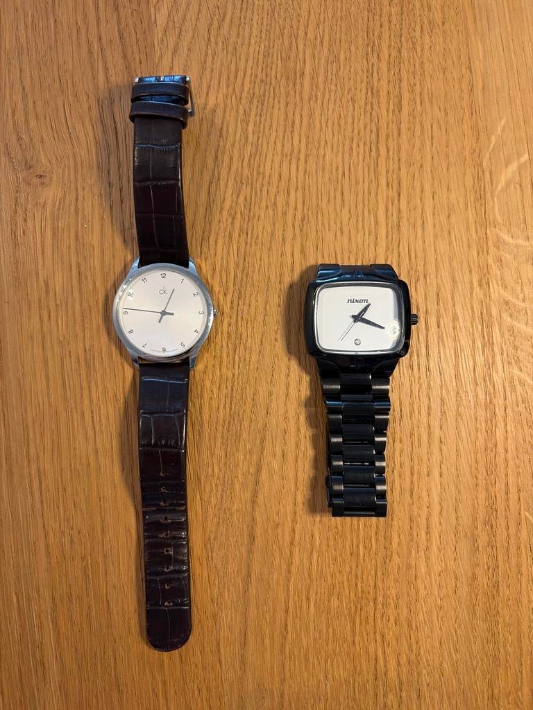 Twee herenhorloges CK & Nixon, Ophalen of Verzenden, Staal