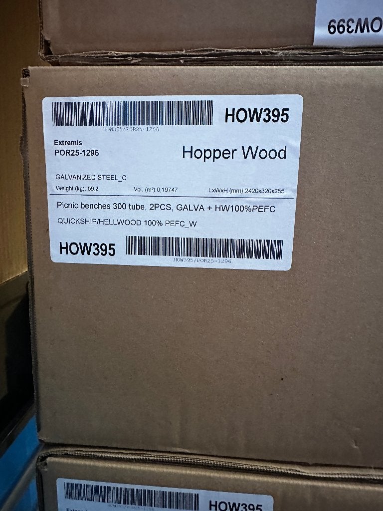 Extremis Hopper 300 cm gegalvaniseerd icm Iroko hardhout, Tuin en Terras, Ophalen, Zo goed als nieuw, Rechthoekig, Staal