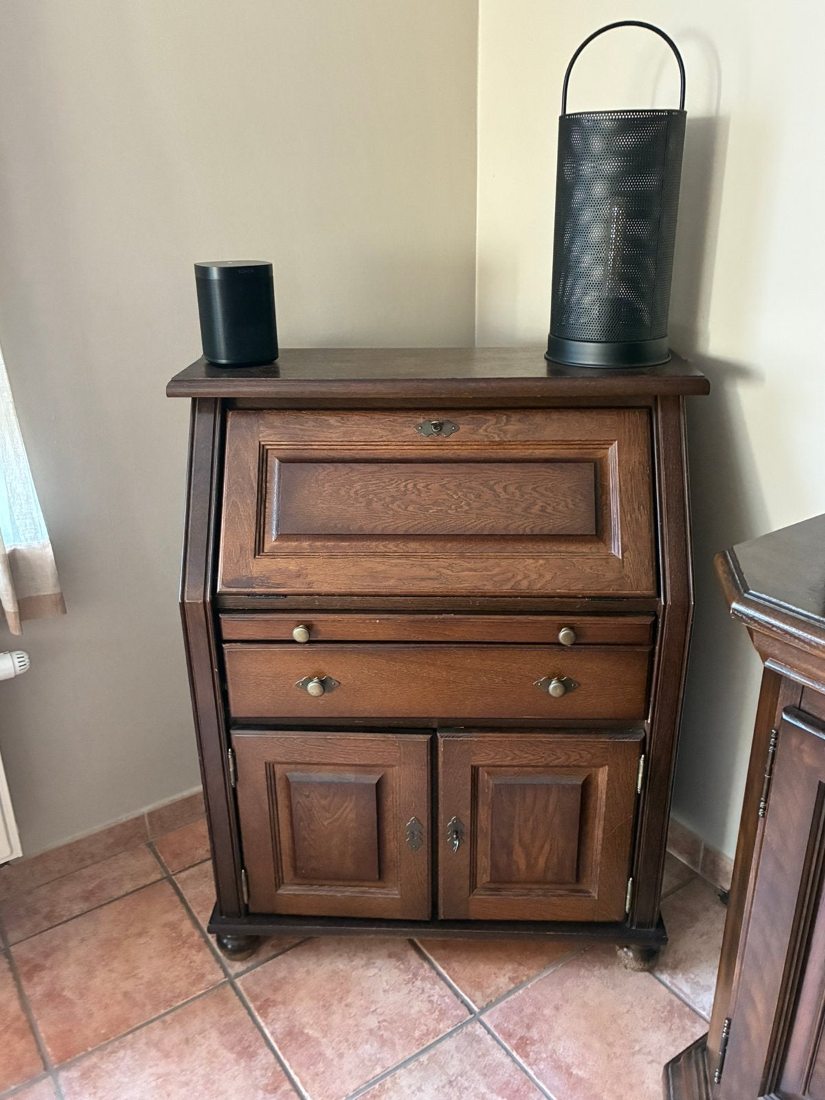 Secretaire vol eiken, Huis en Inrichting, Ophalen, Gebruikt