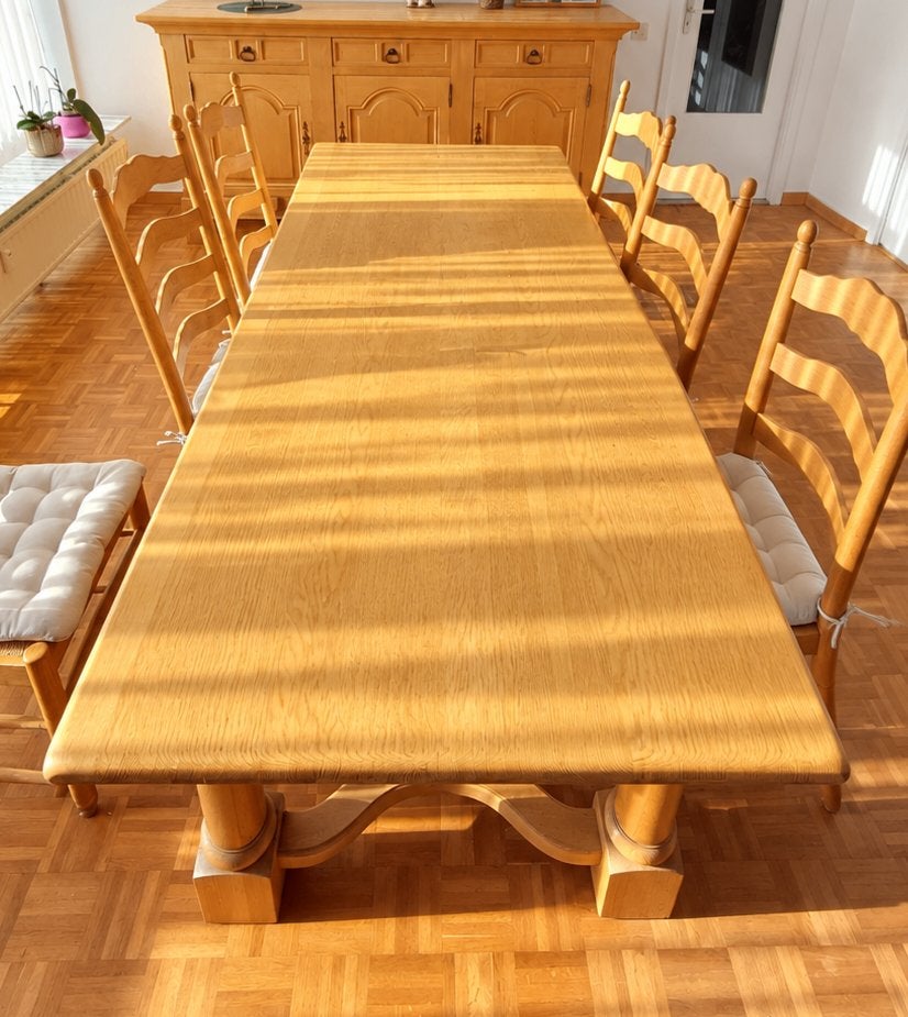 Table à manger en chêne massif, Maison & Meubles, Enlèvement, Comme neuf, Chêne