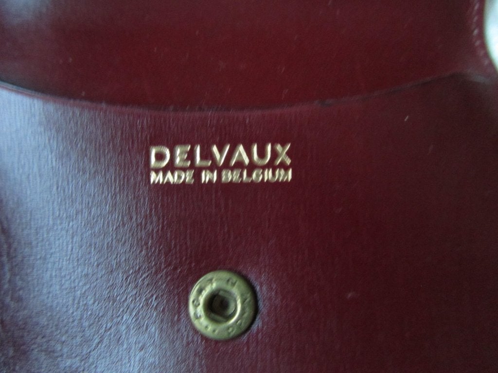 DELVAUX Bourgondische portemonnee met logo, Verzenden