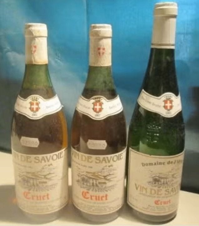 3x Vin de Savoie - Cruett - 1987 / 1991, Verzamelen, Frankrijk, Ophalen of Verzenden, Zo goed als nieuw, Vol