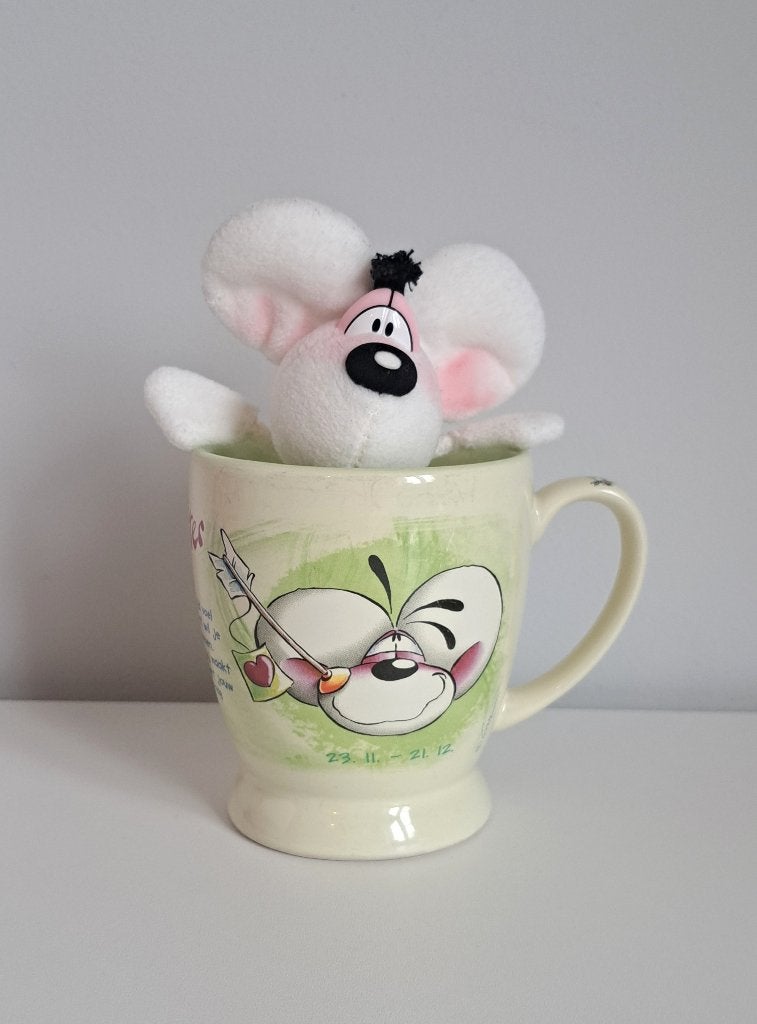 Diddl mok met knuffeltje, Verzamelen, Diddl, Gebruikt, Servies, Diddl, Ophalen of Verzenden