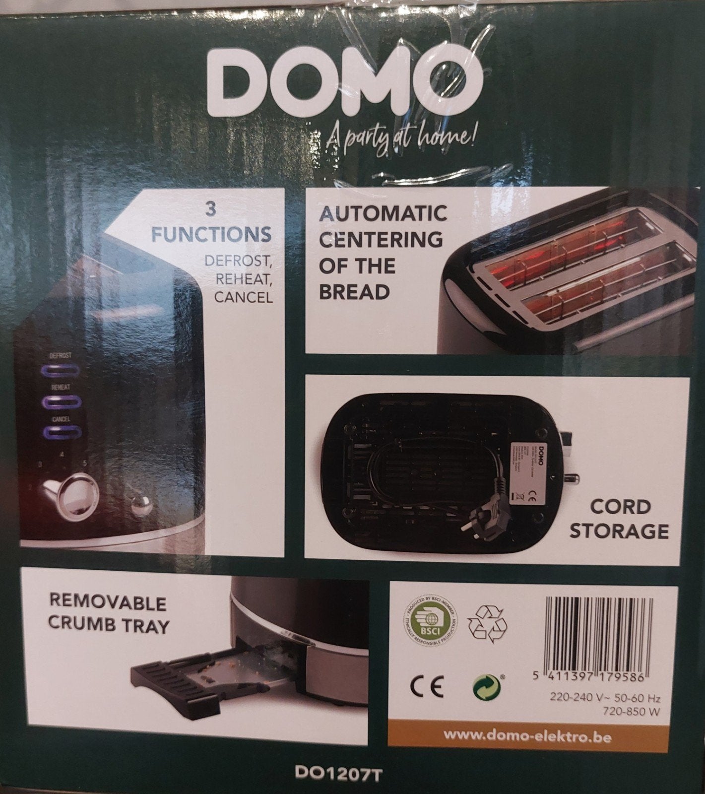 Broodrooster DOMO NIEUW, Ophalen, Nieuw, Uitneembare kruimellade