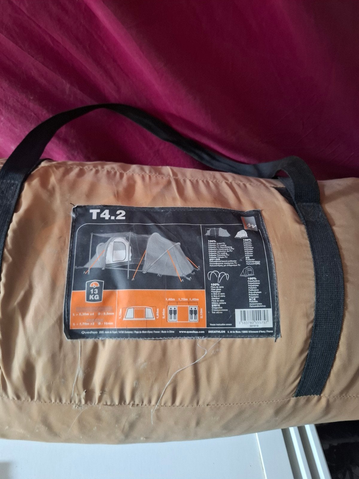 Quechua T4.2 familietent (4-persoons), Caravanes & Camping, Enlèvement