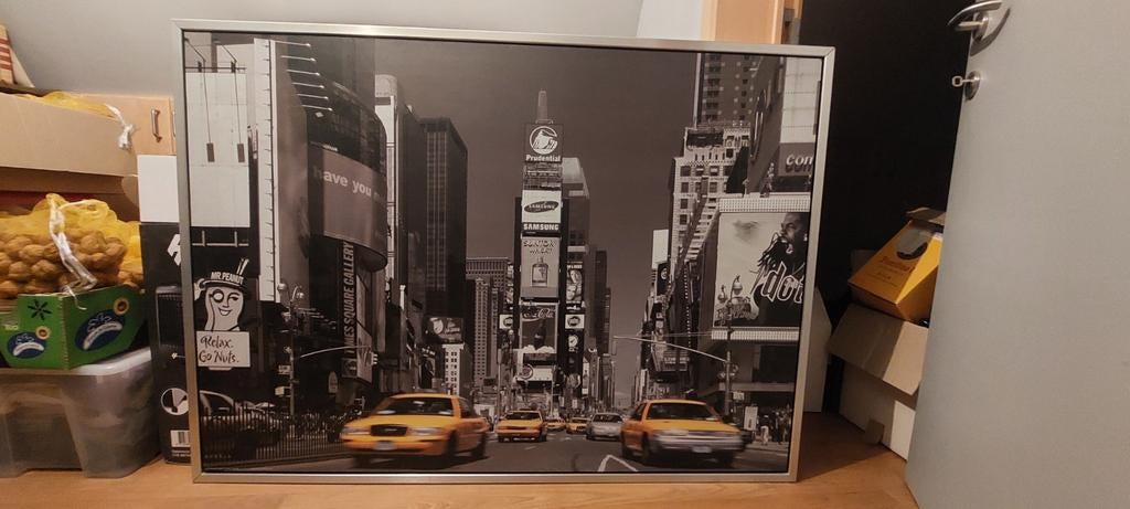 Kader voor inrichting - New York, grijstinten met gele taxis, Ophalen