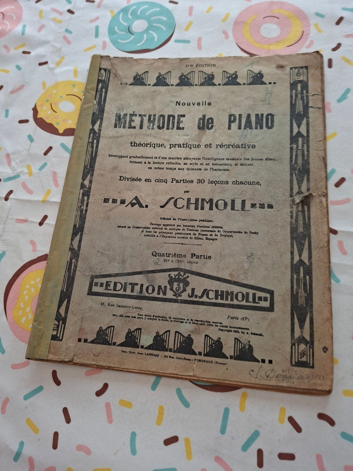 Méthode de piano. Schmoll. 4eme partie., Musique & Instruments, Enlèvement ou Envoi, Piano