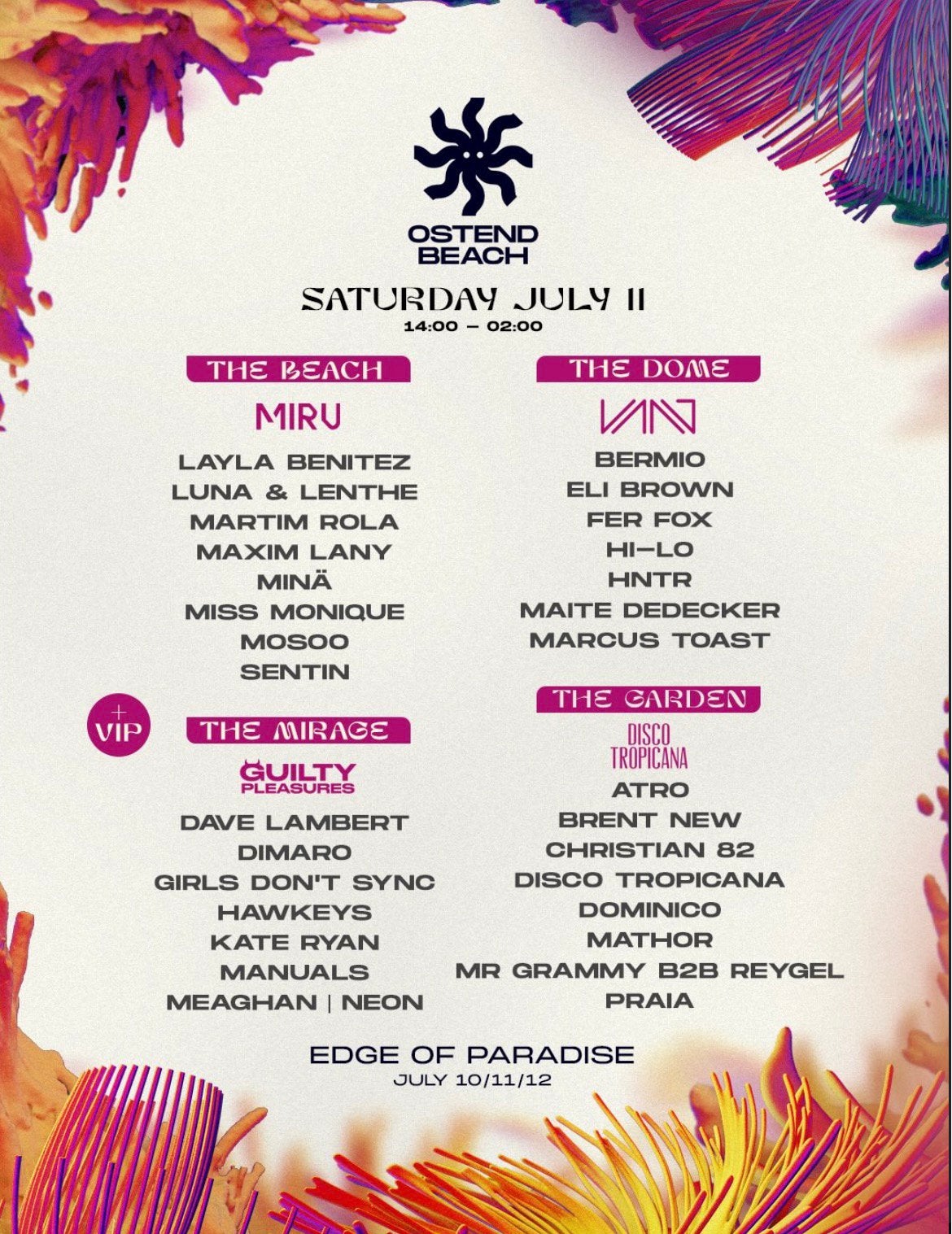1x Zaterdag Ticket Ostend Beach Festival 2026, Eén persoon
