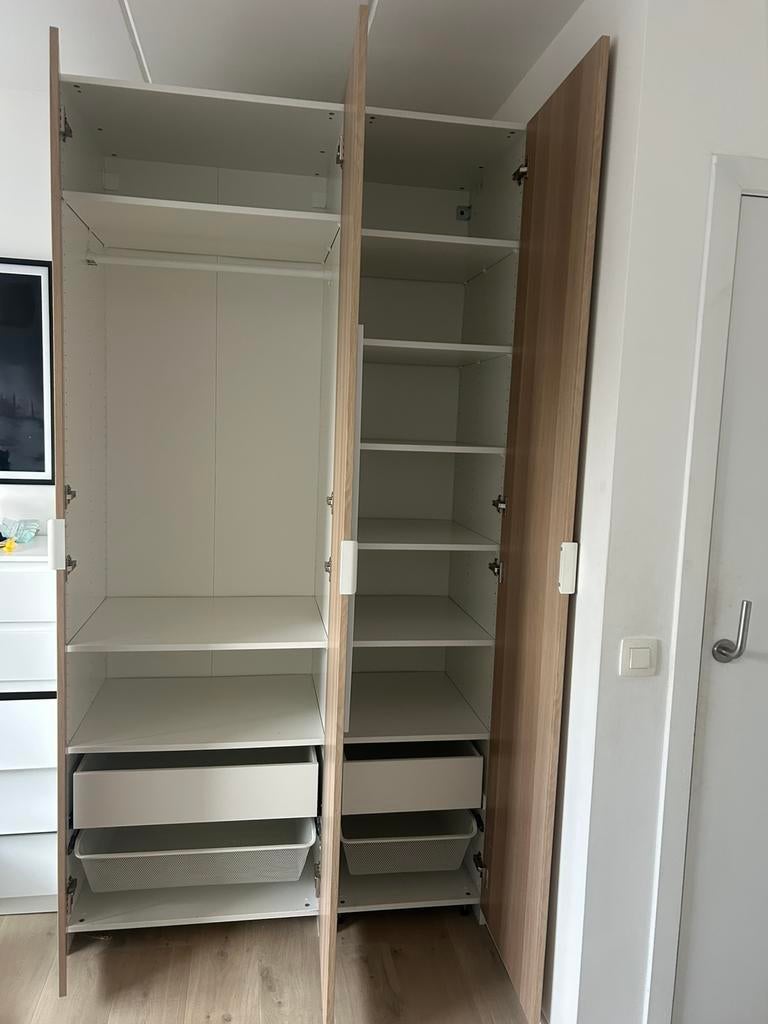 Dressing bois et blanc, Huis en Inrichting, Kasten | Dressoirs, 150 tot 200 cm, Zo goed als nieuw, 50 tot 75 cm, Ophalen