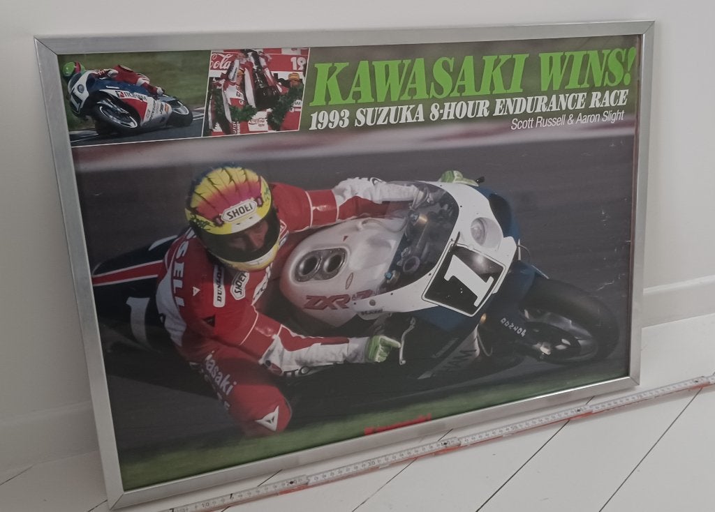 Cadre photo Mancave Kawasaki endurance Suzuka 72 x 54 cm, Enlèvement, Utilisé, Motos