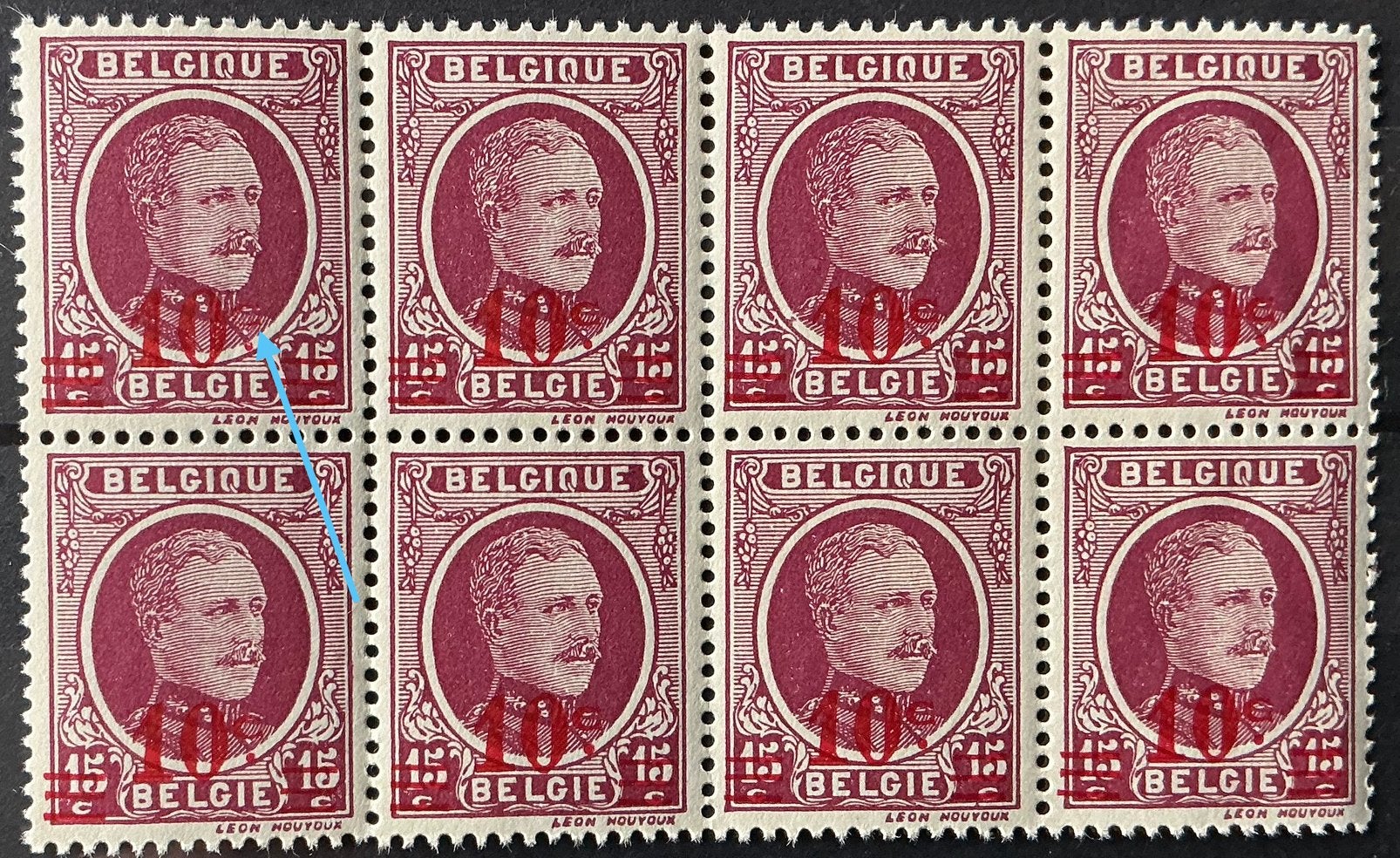 LOT 866. COB: 246 V.HOUYOUX. C Déformé. MNH. Bloc 8 pièces, Neuf, Enlèvement ou Envoi, Non oblitéré, Gomme originale