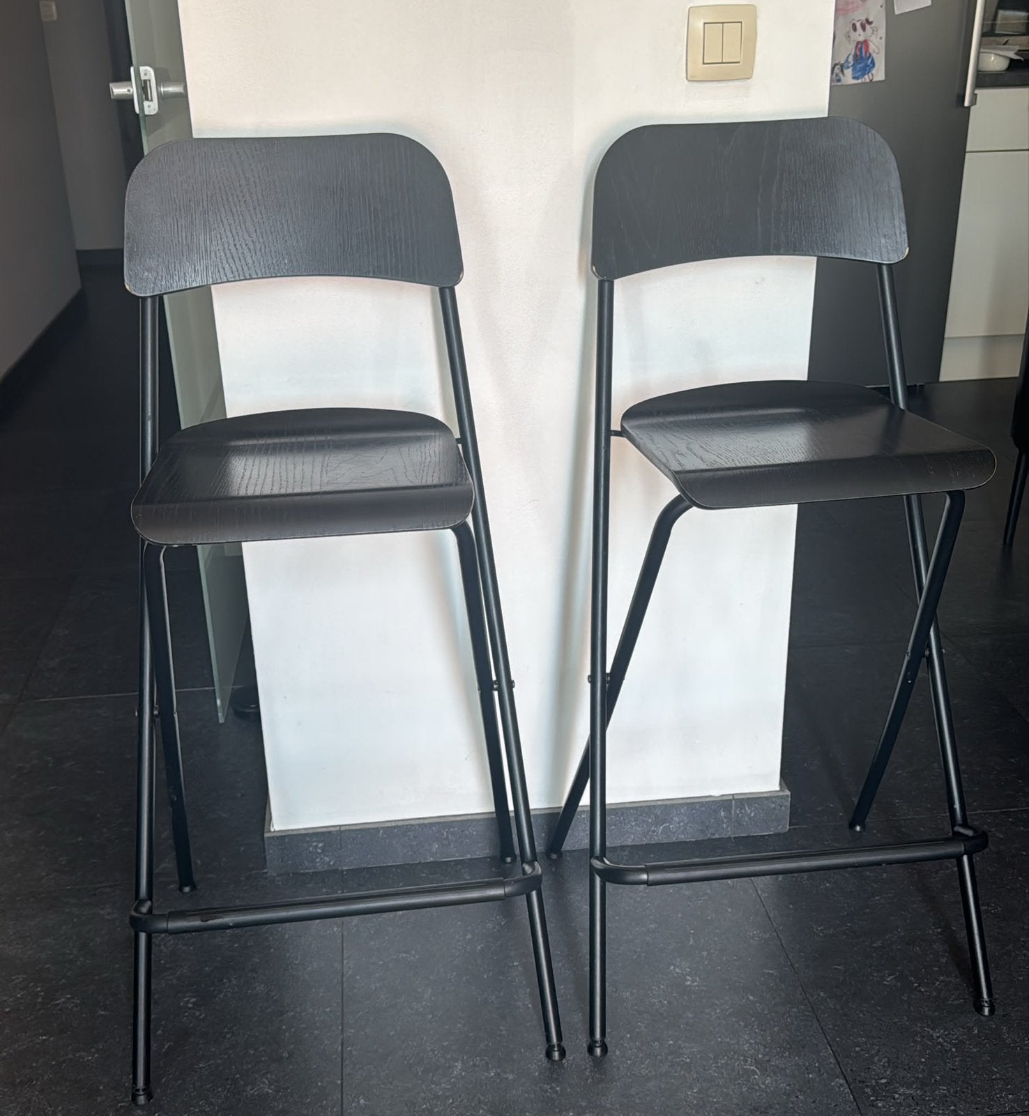 chaises de bar, Maison & Meubles, 2 tabourets, Enlèvement, Utilisé, Bois