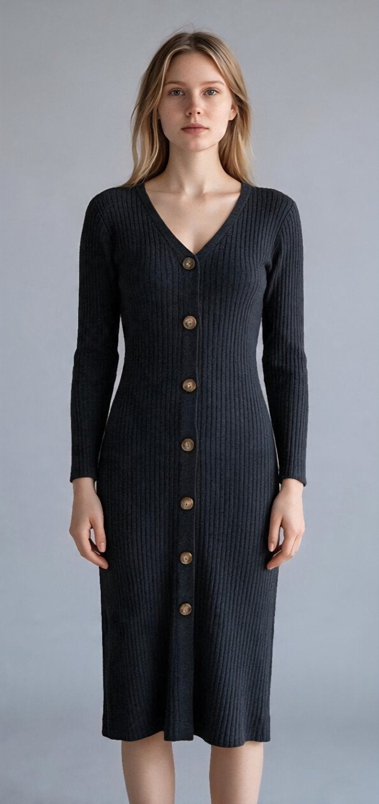 Bershka zwarte jurk Maat XS - In uitstekende staat, Zwart, Zo goed als nieuw, Maat 34 (XS) of kleiner, Onder de knie