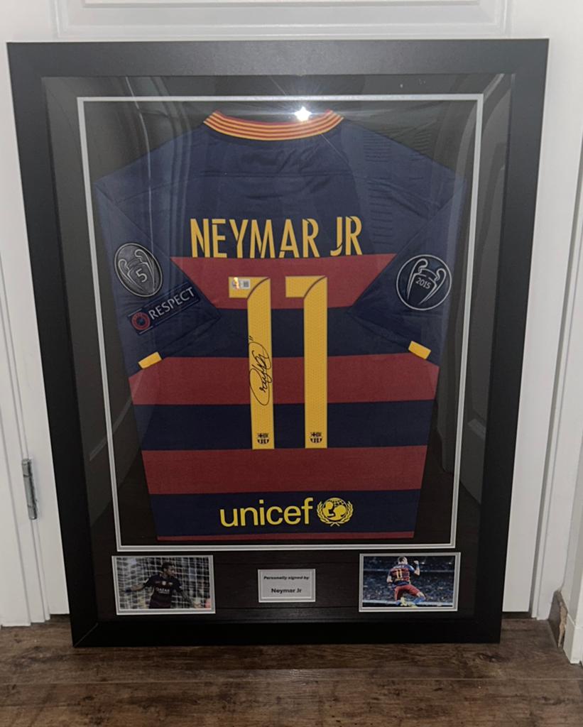 Gesigneerd Neymar Barcelona Beckett, Enlèvement ou Envoi, Comme neuf, Maillot
