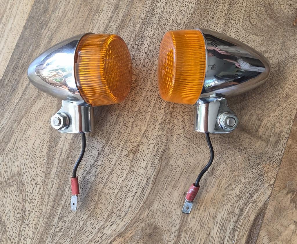 Metalen set knipperlichten voor oldtimer, Verzenden, Gebruikt