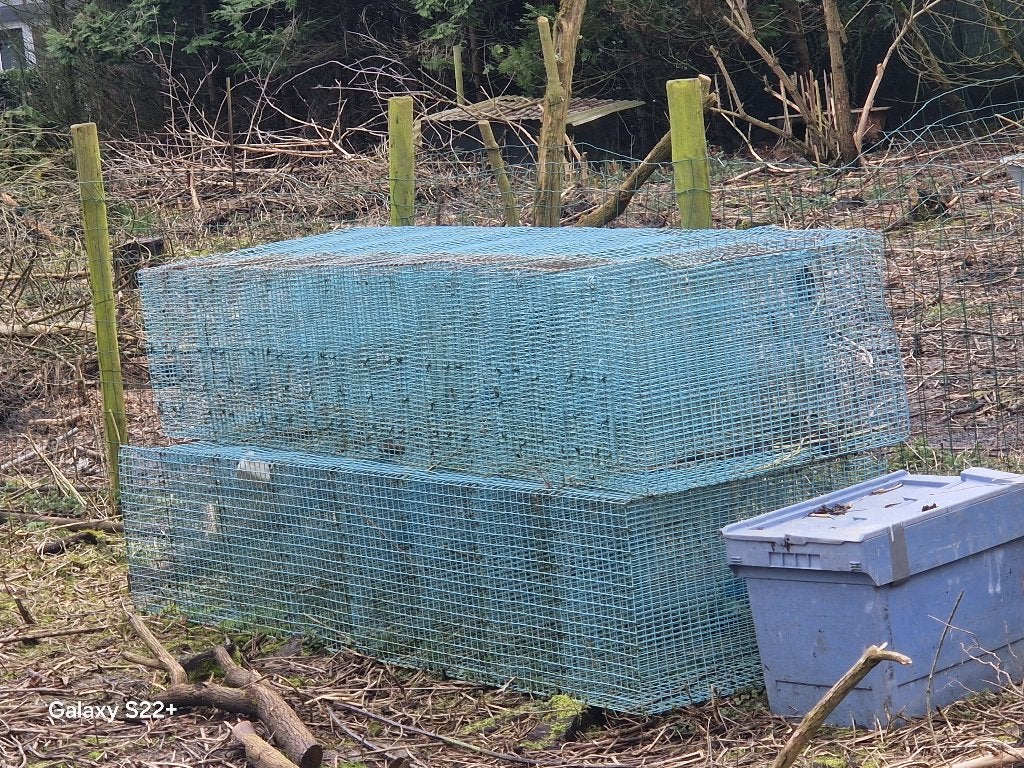 Cages d’élevage / clapiers grillagés – 7 compartiments, Cage, Cobaye, Enlèvement, Utilisé