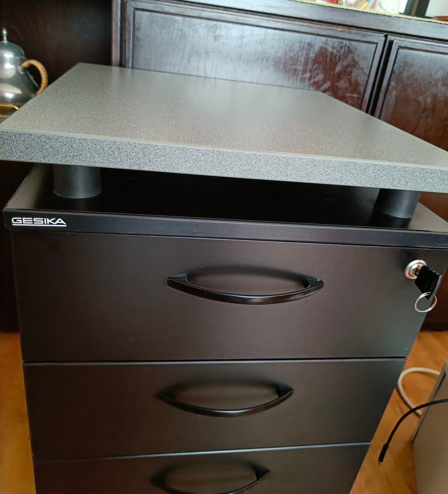 Caisson de bureau noir, Maison & Meubles, 3 ou 4 tiroirs, 25 à 50 cm, Moins de 100 cm, Comme neuf