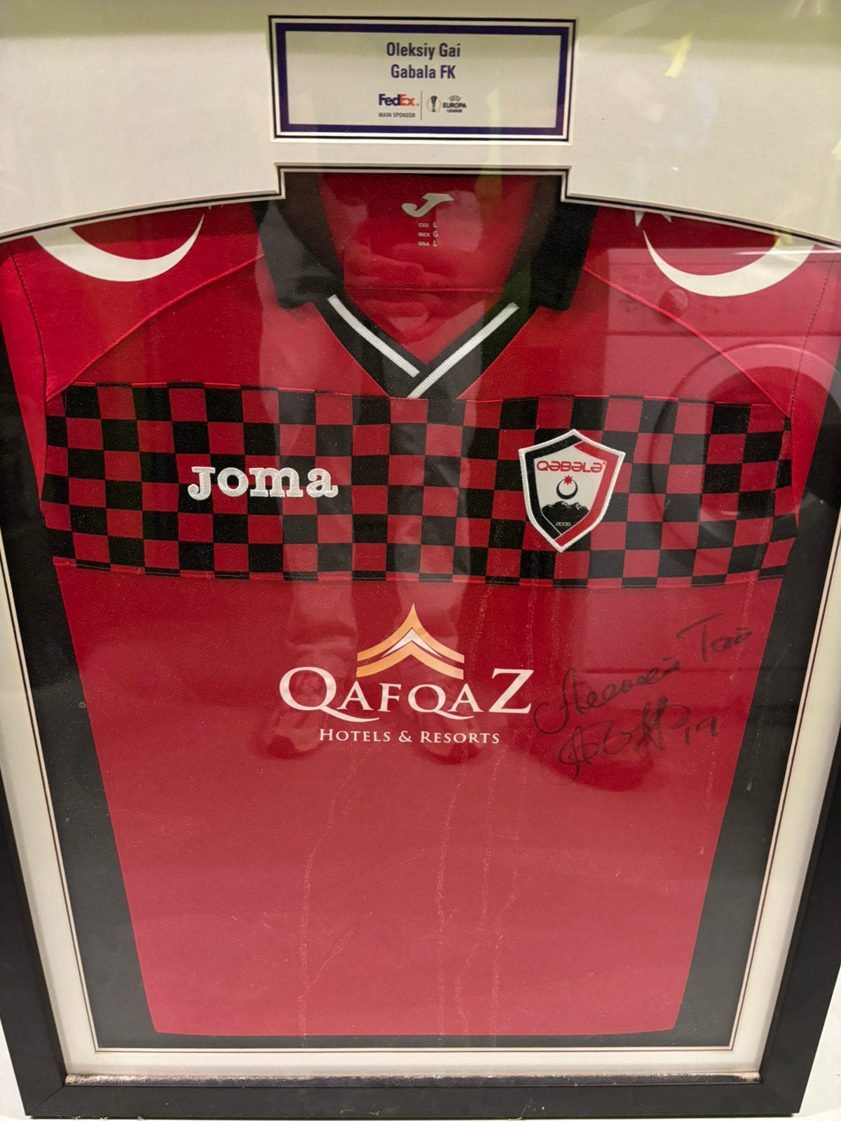 Chemise Gabala FK signée et encadrée, Enlèvement ou Envoi, Neuf, Maillot