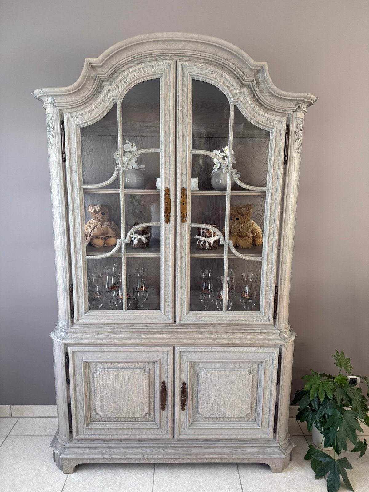 Eetkamer in Franse eik in taupe, Maison & Meubles, Armoires | Buffets, Comme neuf, Enlèvement