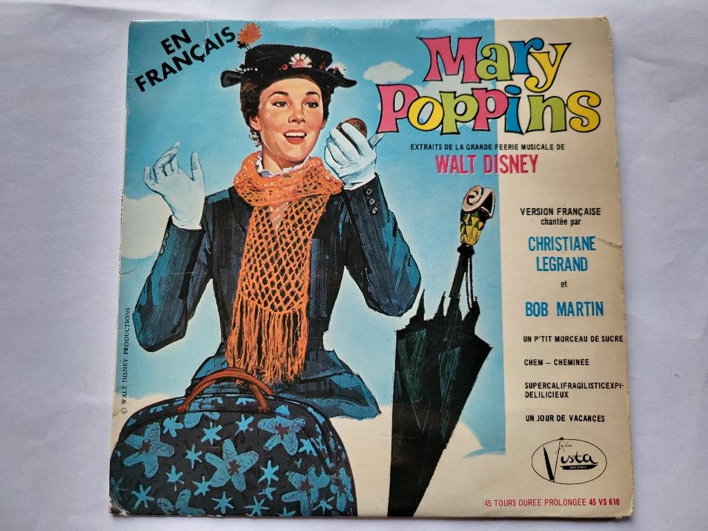 Mary Poppins French 45 rpm 4 nummers, Ophalen of Verzenden