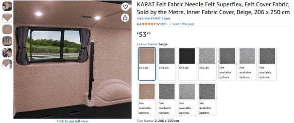 Beige Vilt KARAT voor auto bekleding, Hobby & Loisirs créatifs, Feutre, Enlèvement, Neuf, Feutres en vrac