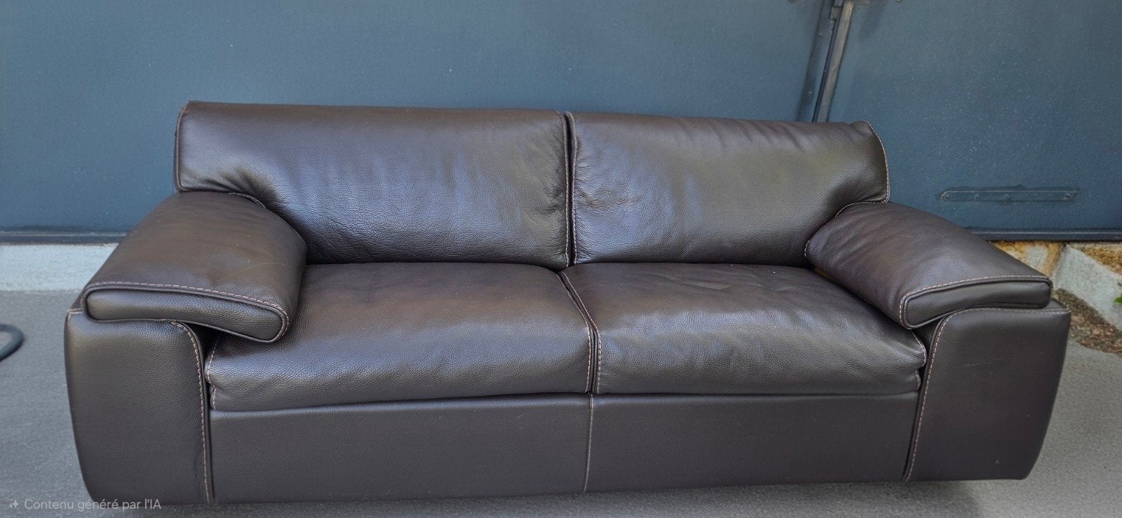 Canapé Ascot 3 places cuir pleine fleur La Roche Beaubois, Maison & Meubles, 200 à 250 cm, Banc droit, Comme neuf, Enlèvement