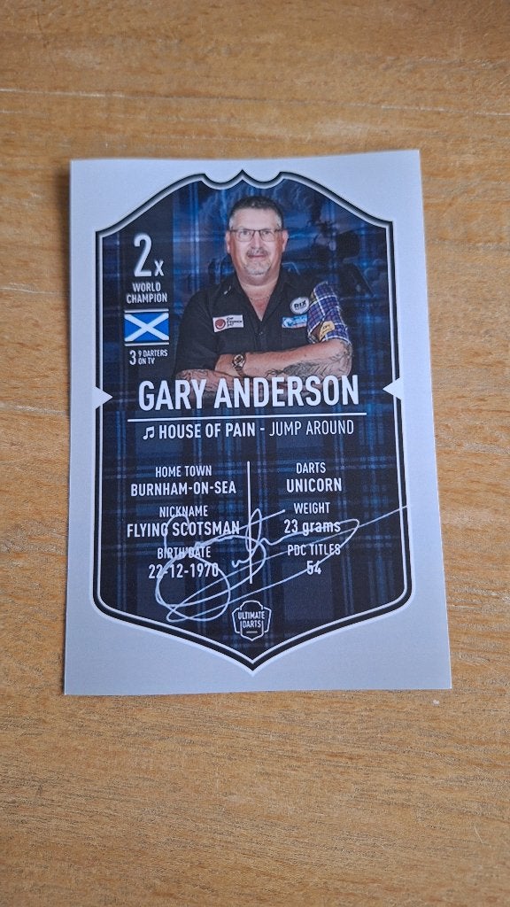 Foto met handtekening (print); Gary Anderson # Darts, Ophalen of Verzenden, Nieuw, Overige typen