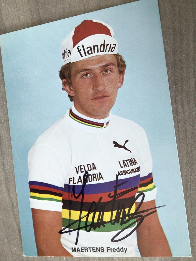 Wielerkaart 1977 wk team flandria freddy maertens signe, Envoi, Comme neuf