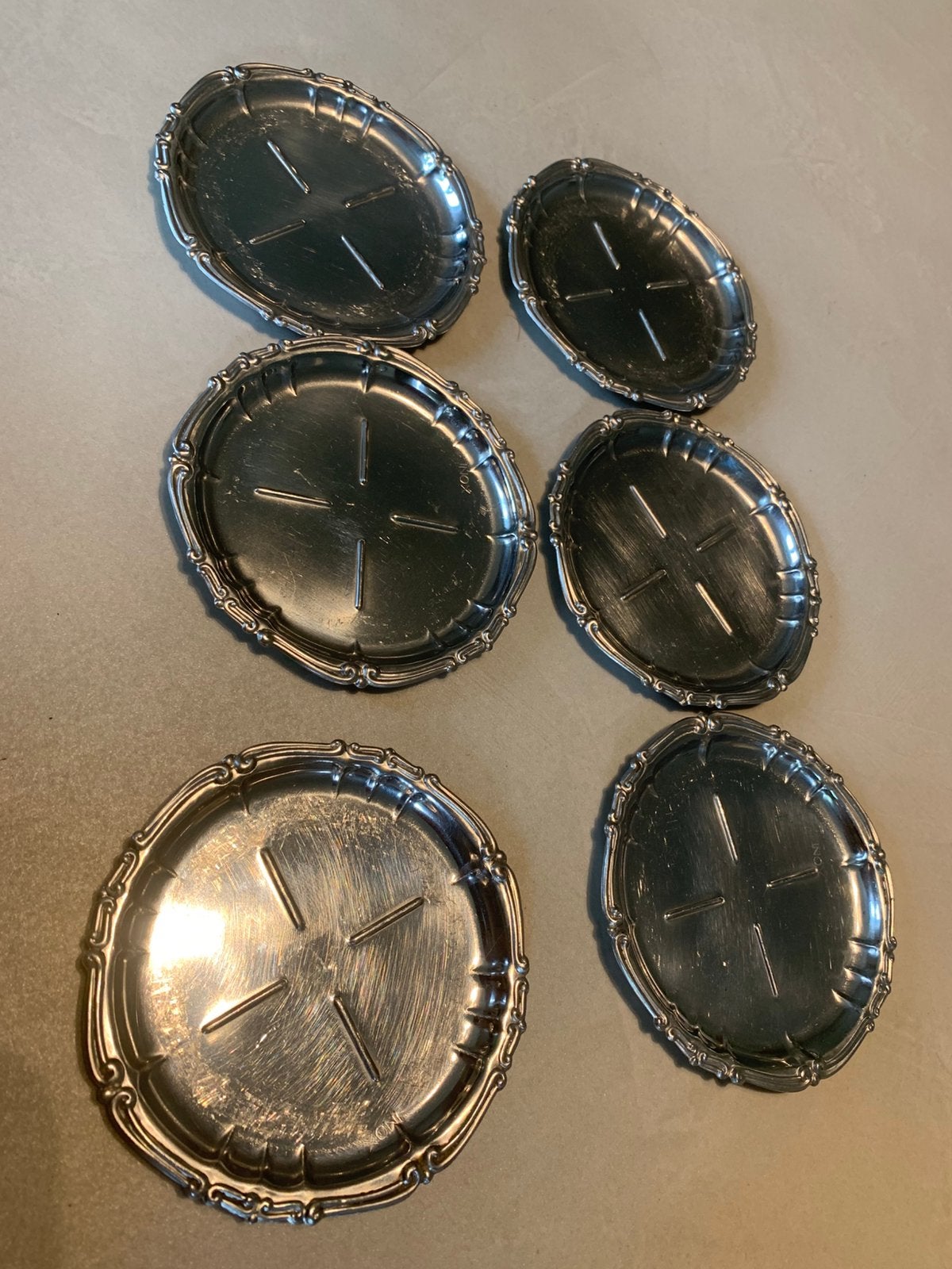 Ensemble de 6 sous-verres en acier inoxydable - argenté, Enlèvement ou Envoi
