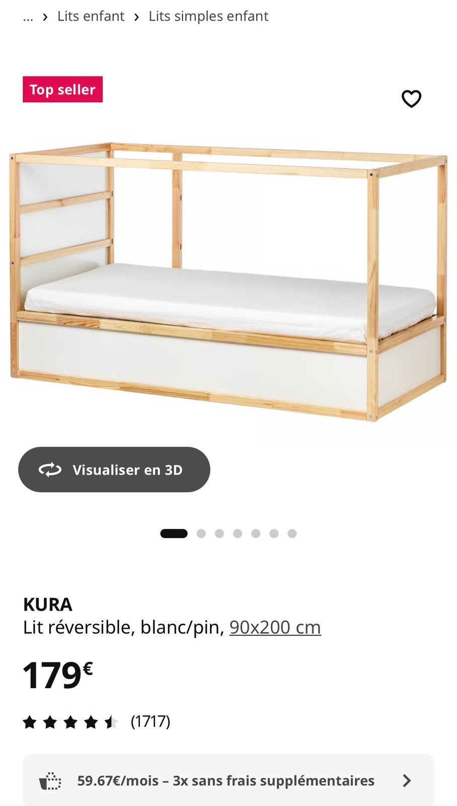 Lit enfant 90x200 en parfait état, matelas et accessoires, Enlèvement, Comme neuf