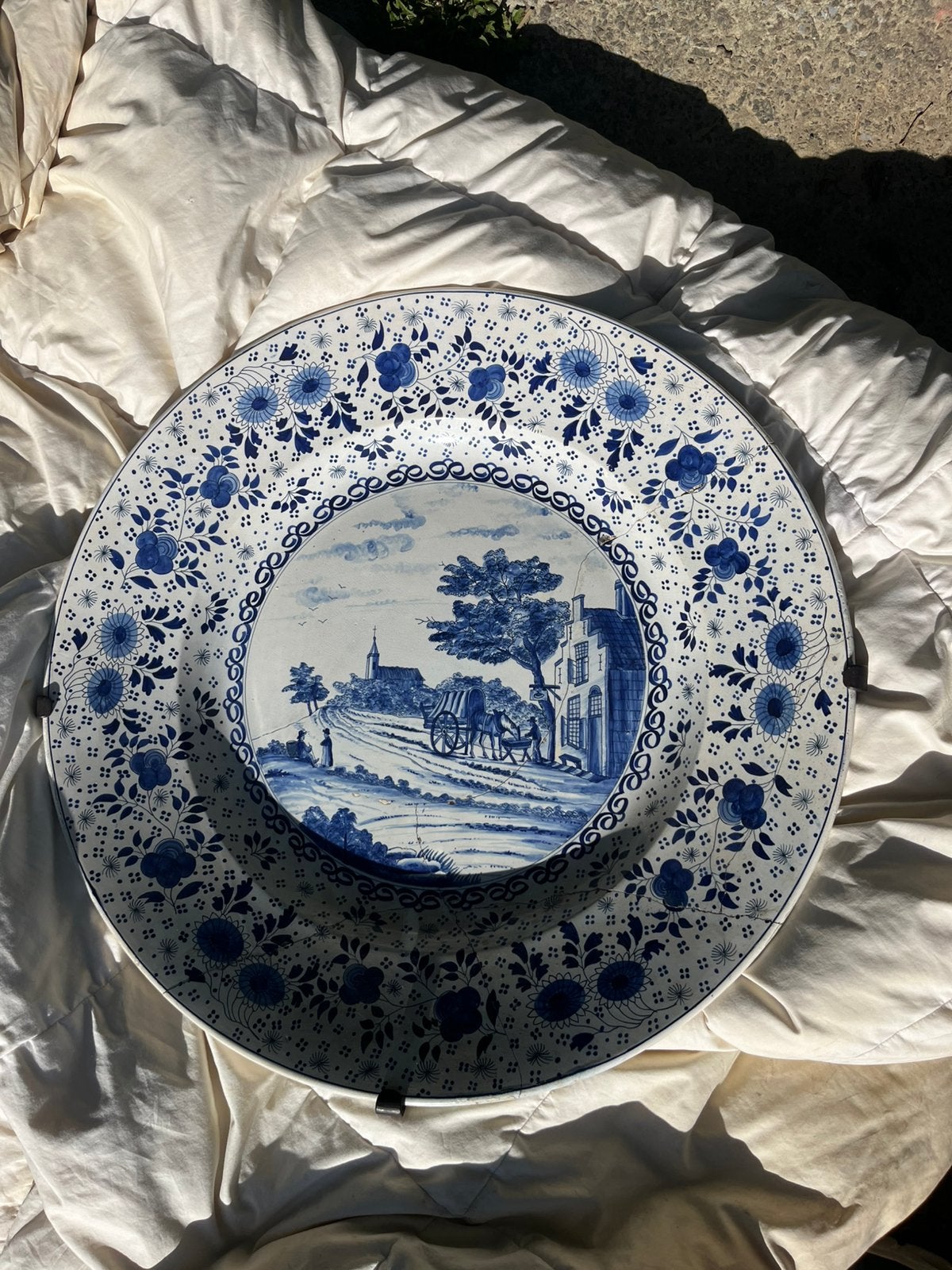 Tres grand plat 62cm, Antiquités & Art, Enlèvement ou Envoi