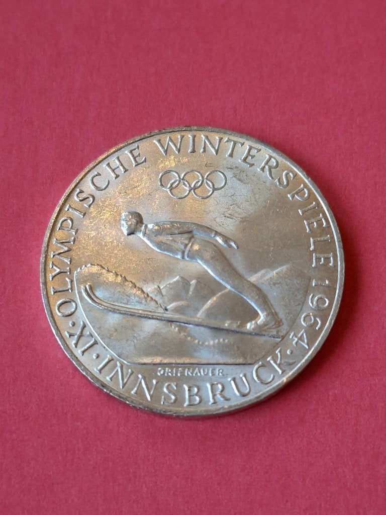 1964 Autriche 50 schillings en argent JO Innsbruck, Envoi, Autriche, Monnaie en vrac, Argent