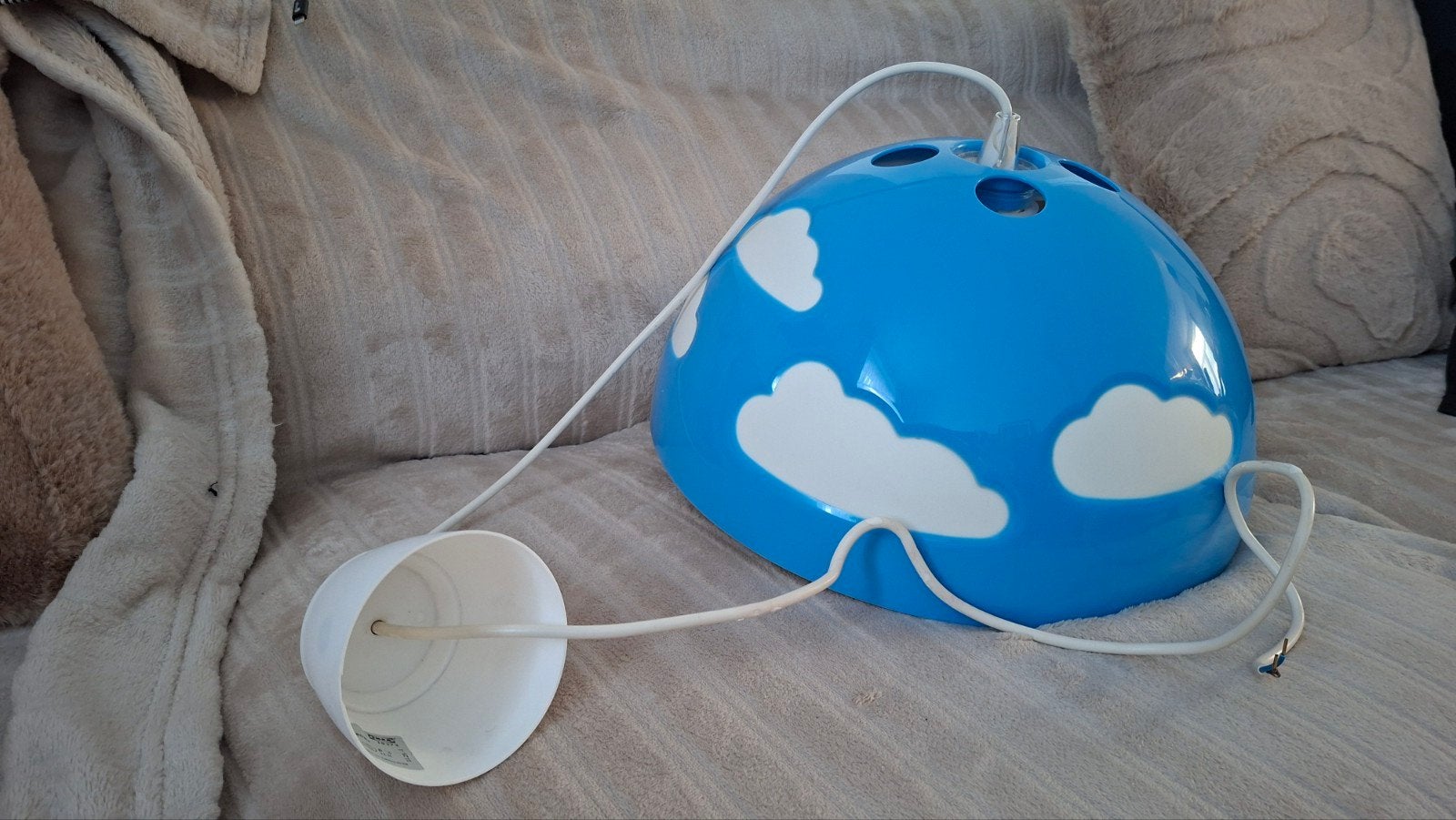IKEA Skojig vintage plafondlamp, Blauw, Vintage, Ophalen of Verzenden, Plafondlamp