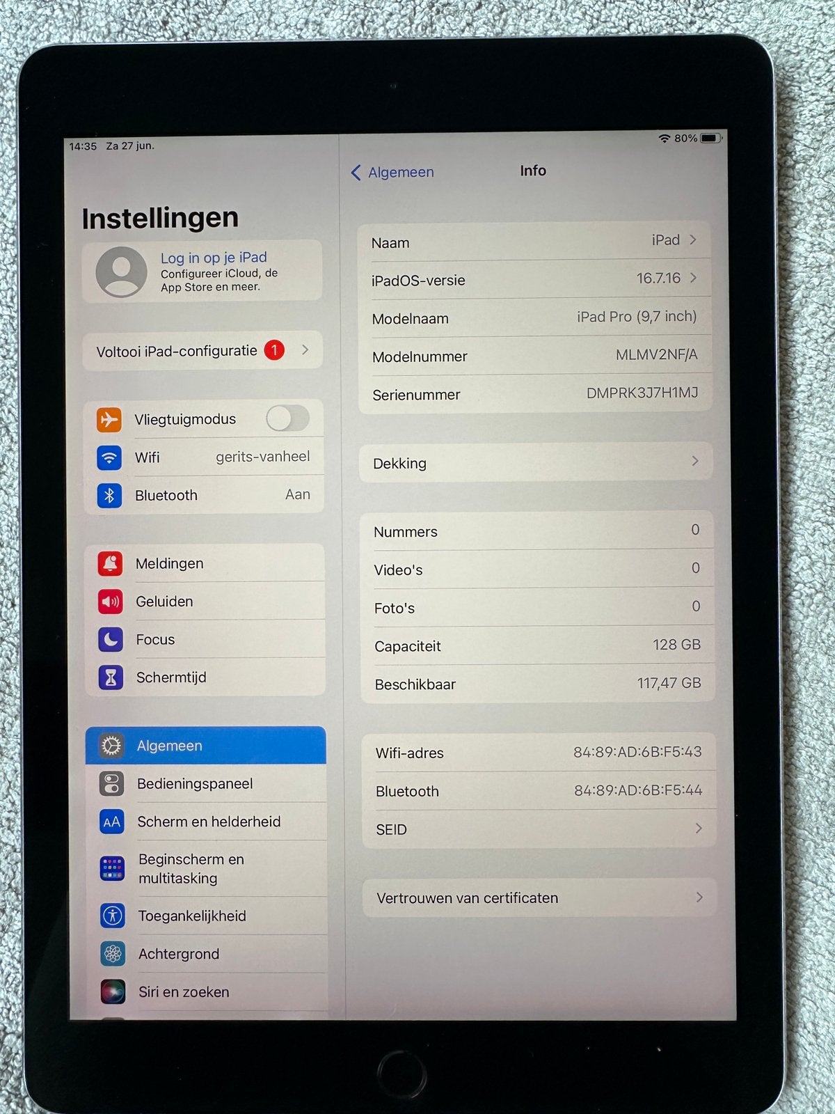 Apple iPad Pro 9,7 pouces - 128 Go - gris sidéral, Informatique & Logiciels, Apple iPad Tablettes, Enlèvement ou Envoi, Apple iPad