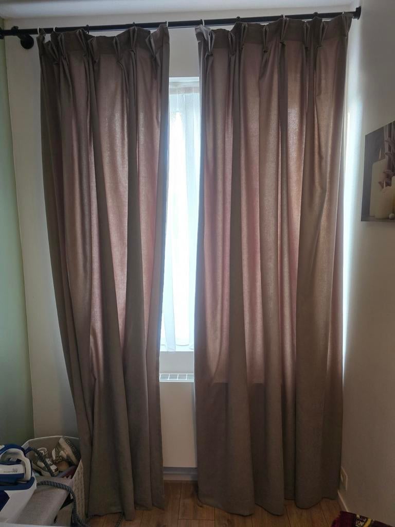 rideaux occultants pour chambre à coucher avec tringles noir, Enlèvement, Comme neuf