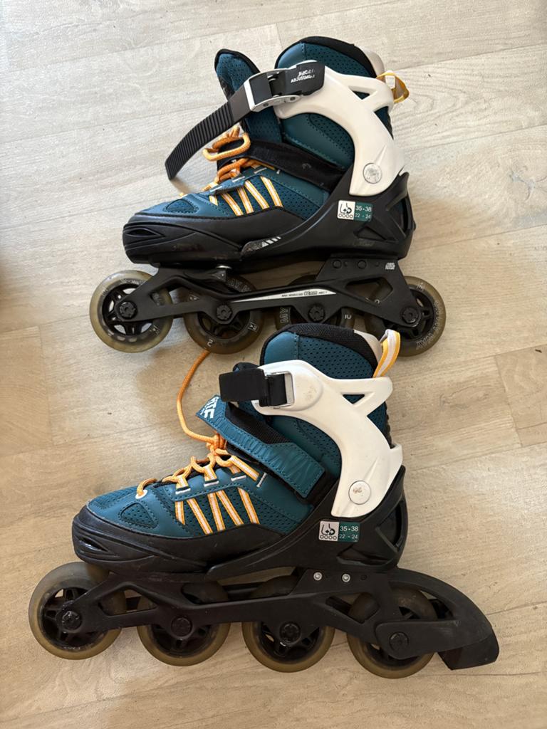 Oxelo fit5 inline skate maat 35 36 37 38, Ophalen, Zo goed als nieuw, Bescherming