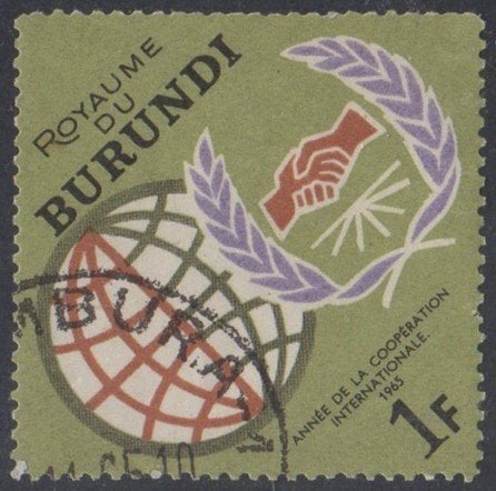 Burundi - Jaar van de Internatioale samenwerking - 1965, Ophalen of Verzenden, Gestempeld