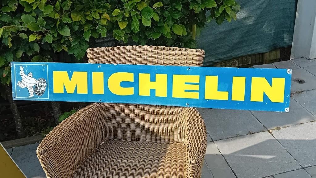 metalen reclamebord Michelin, Ophalen of Verzenden, Gebruikt, Reclamebord