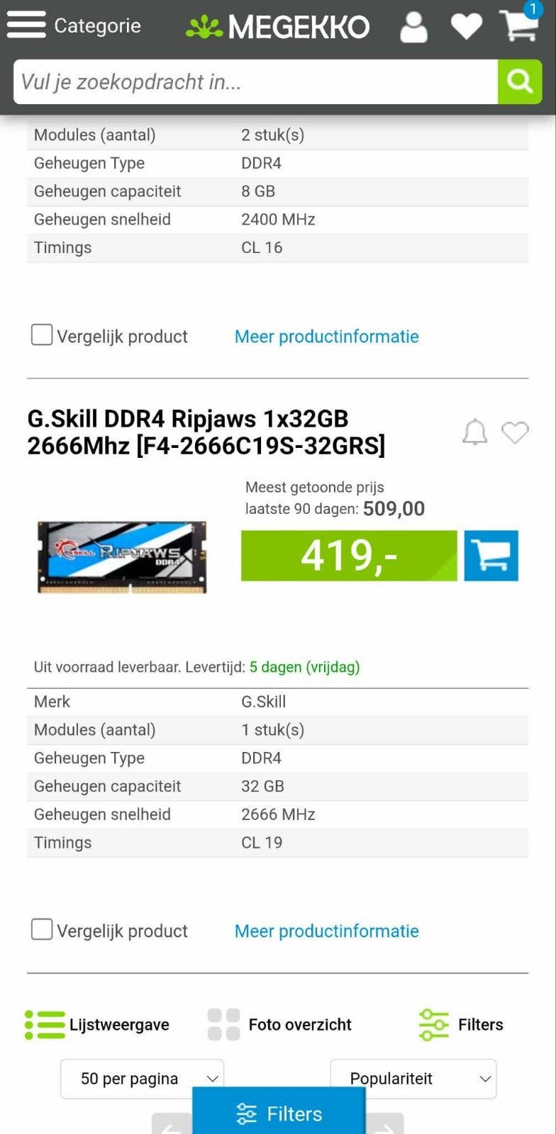 gskill ddr4 ripjaws 2x32 gb (64gb) ram, Computers en Software, RAM geheugen, Ophalen, DDR4