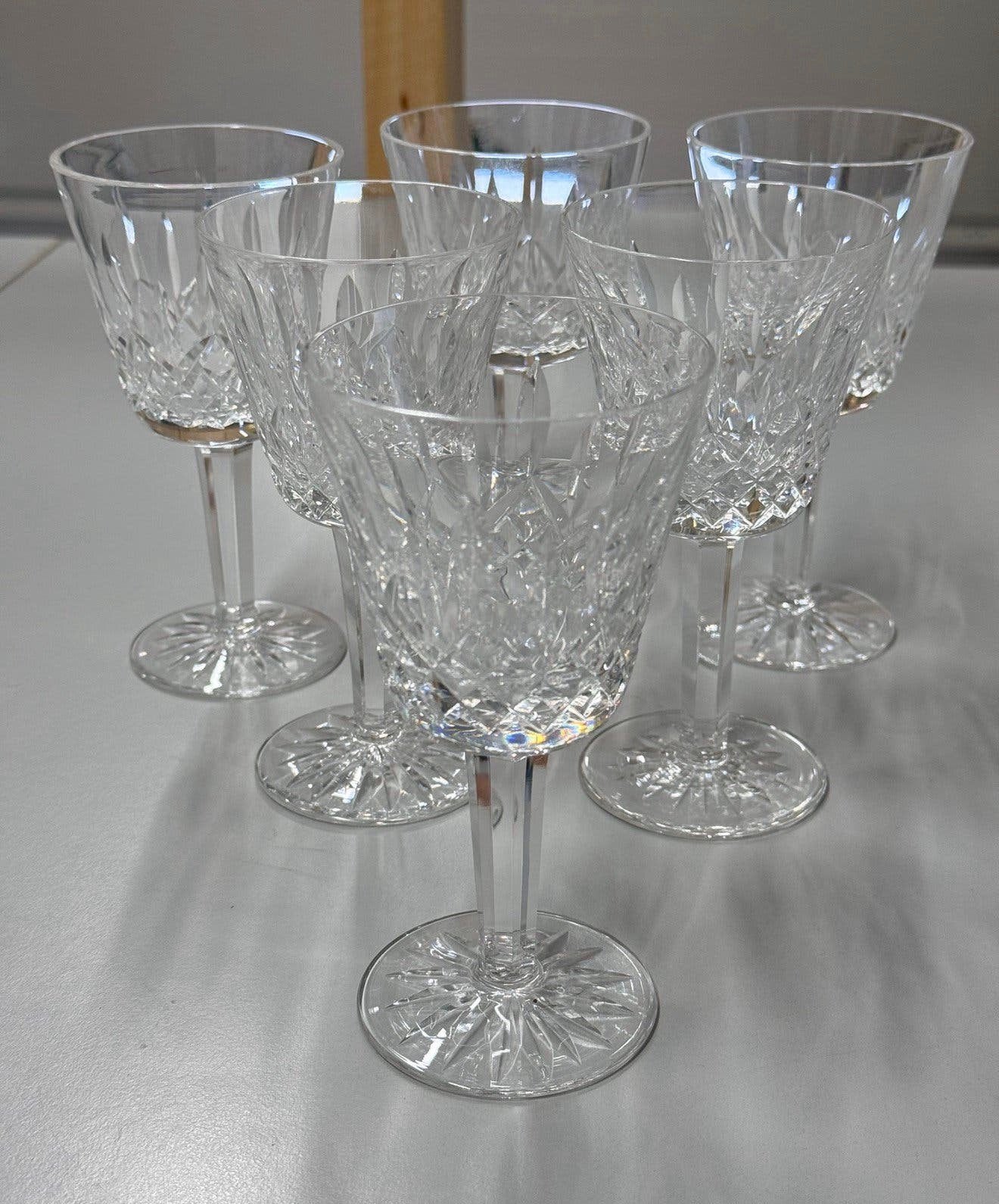 6 verres à vin en cristal Waterford Crystal « Lismore », Enlèvement ou Envoi