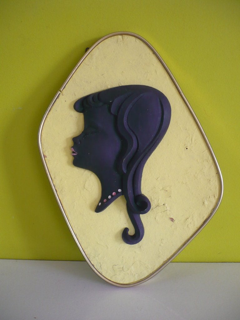 mooi vintage fifties hoofdje meisje muurdecoratie, Verzamelen, Retro, Ophalen of Verzenden, Huis en Inrichting