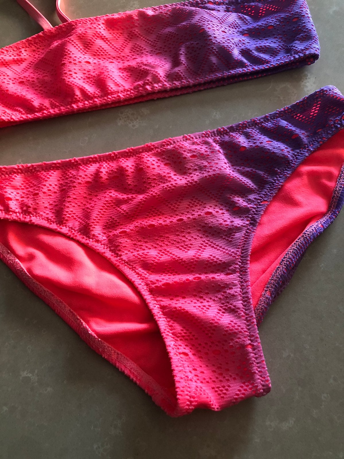 Fluo bikini maat 146-152, Kinderen en Baby's, Ophalen of Verzenden, Zo goed als nieuw, Maat 152, Bikiniset
