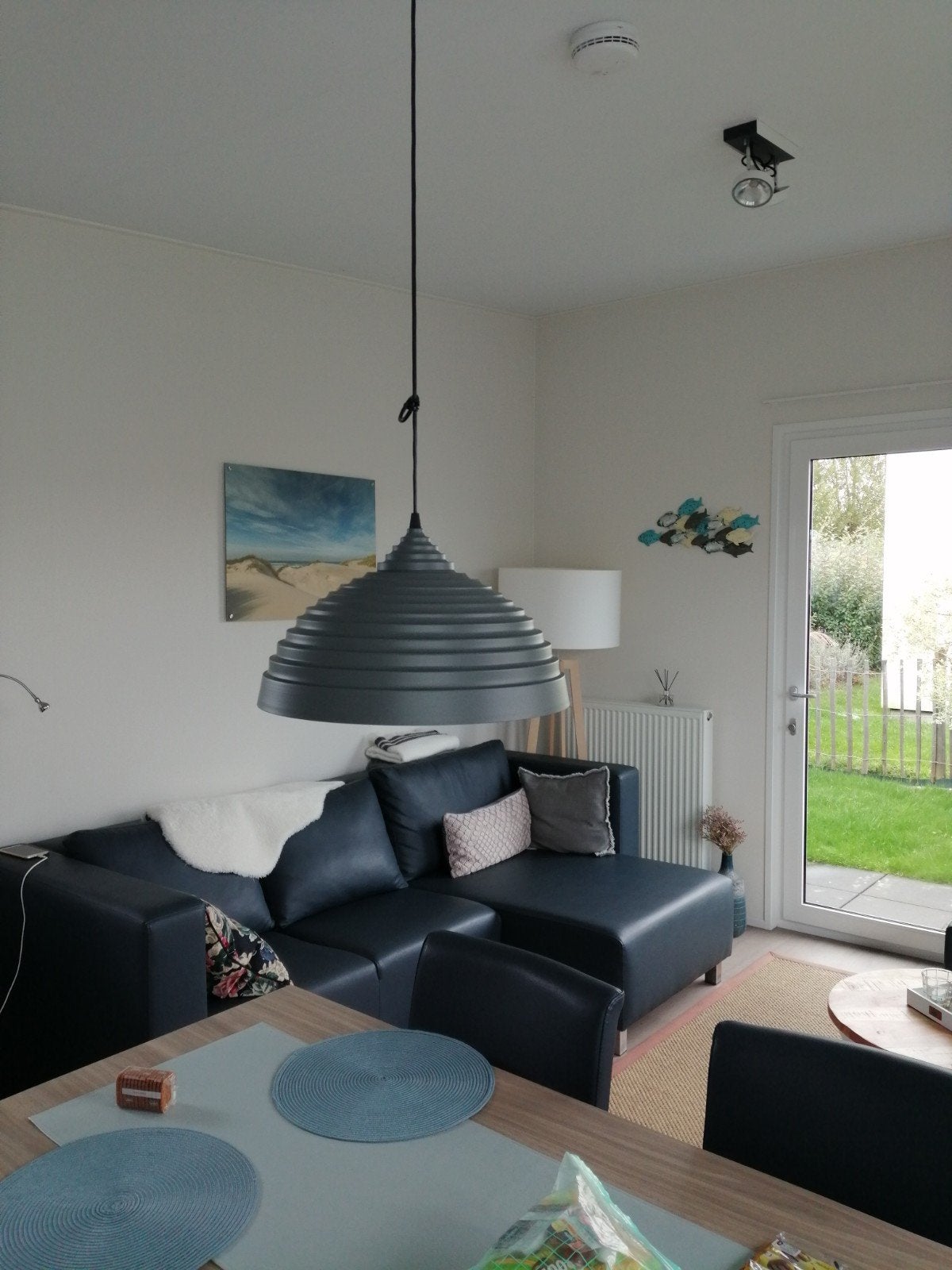 donkergrijze metalen hanglamp 40 cm, Enlèvement
