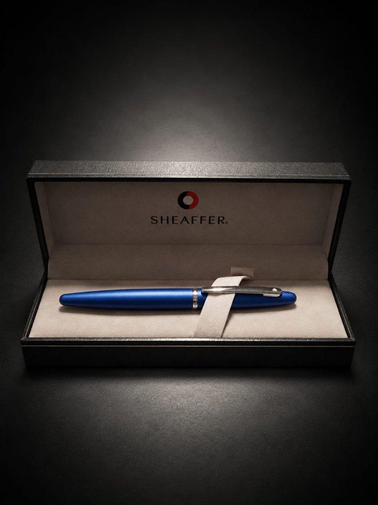 Stylo roller Sheaffer VFM Bleu Néon, Collections, Neuf, Sheaffer, Avec boîte, Stylo