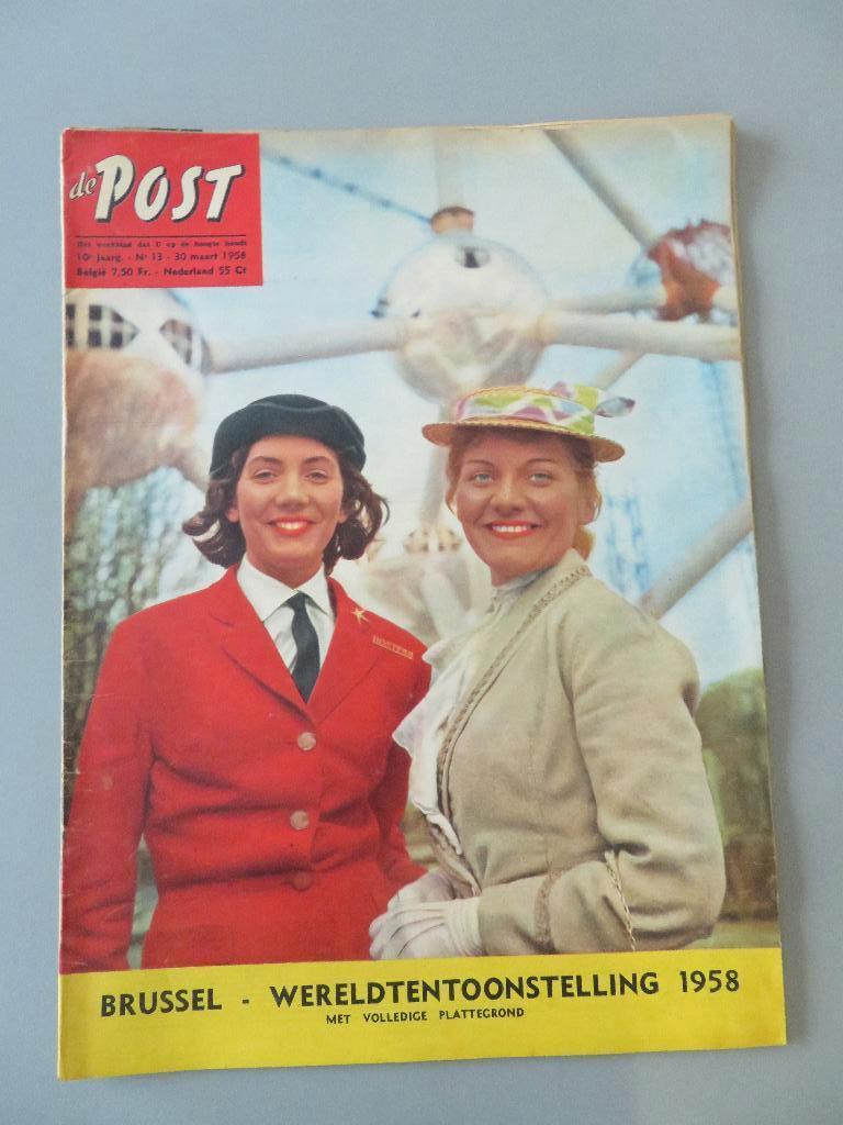 magazine De Post 1958 Expo 58 poster plattegrond atomium, Enlèvement ou Envoi, Autres types