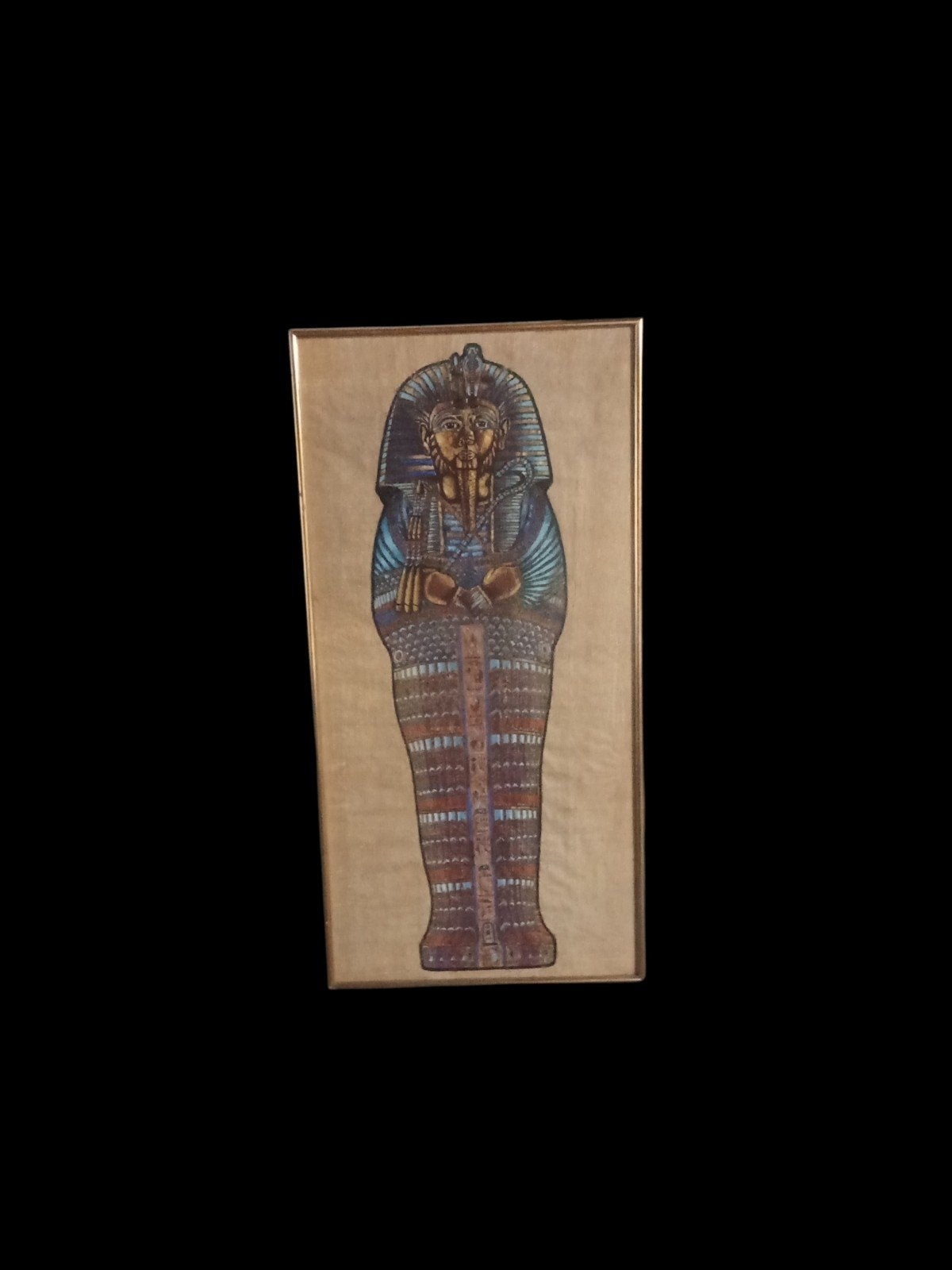 Grote handgeschilderde papyrus van Toetanchamon, Ophalen of Verzenden, Geschilderd