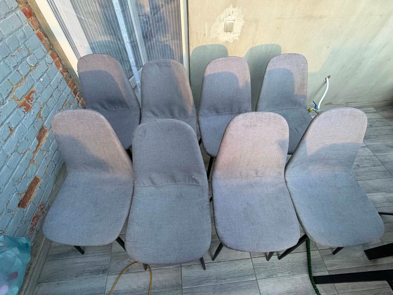 Lot de 8 chaises de salle a manger, Maison & Meubles, Gris, Enlèvement, Tissus, Cinq, Six Chaises ou plus