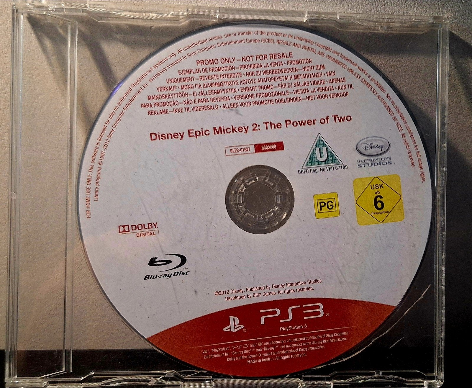 PS3 Disney Epic Mickey 2: The Power Of Two [PROMO PRESS DISC, Games en Spelcomputers, Ophalen of Verzenden, Zo goed als nieuw