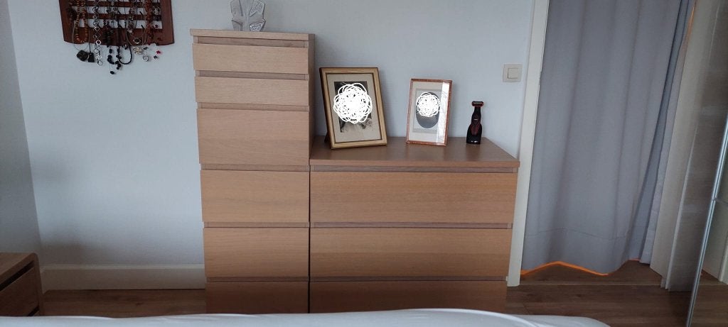 Ensemble de 2 commodes Malm, 25 à 50 cm, 5 tiroirs ou plus, 100 à 150 cm, Enlèvement