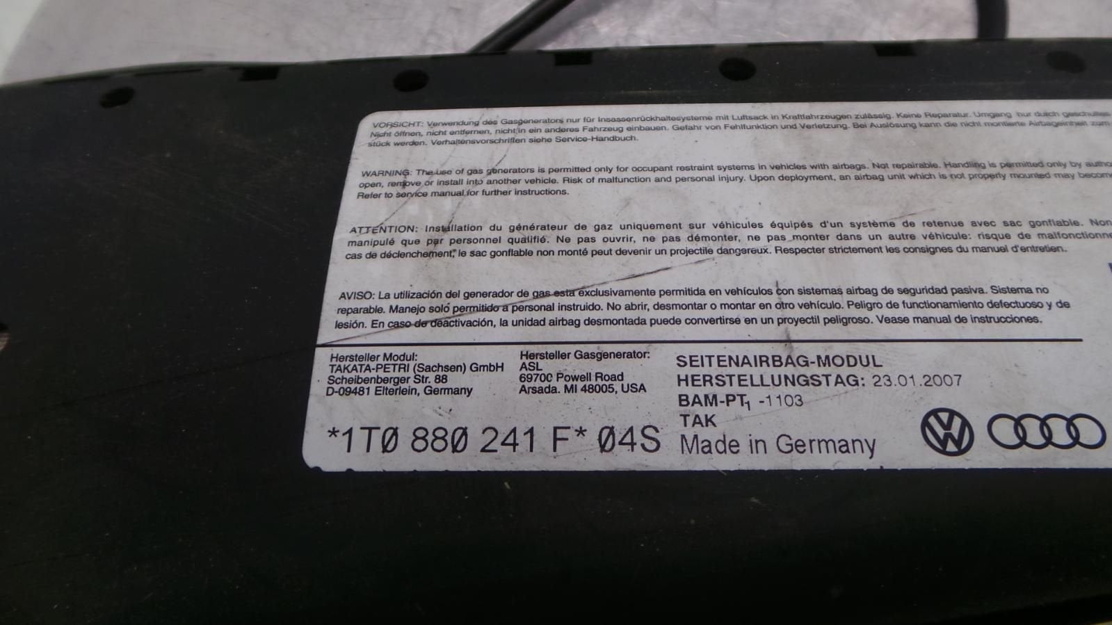 VOLKSWAGEN TOURAN AIRBAG LINKS 2008, Ophalen of Verzenden, Gebruikt, ARN erkend